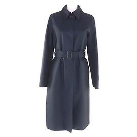 Aquascutum Cotton Polyester Coat Blue Navy blue