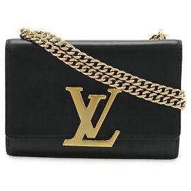 Louis Vuitton Pochette Louise MM Bolsa de ombro em couro Preto