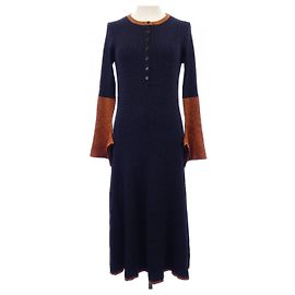 Autre Marque Robe en fourrure Bleu Orange Bleu Marine