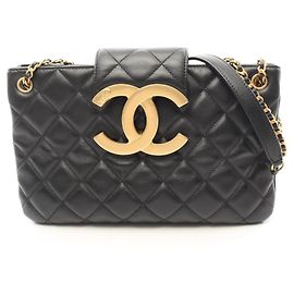 Sac à épaule Chanel Matelassé à rabat Noir