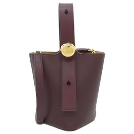 Loewe Pebble Bucket Handtasche Mini Bordeaux