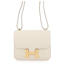 Hermès Borsa a tracolla Hermes Mini Constance 3 Miroir Craie Bianco