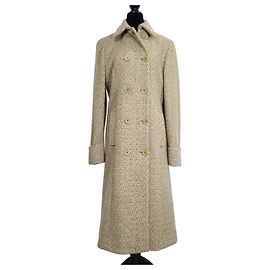 Weekend Max Mara Green Herringbone Double-Breasted Coat Green