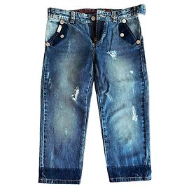 Frankie Morello Blaue Destroyed Jeans Blau