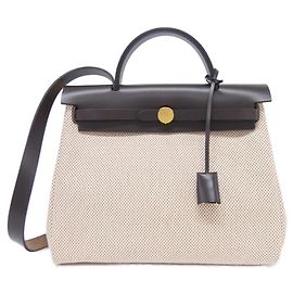 Hermès Hermes Herbag Zip PM Handtasche Beige Roh Damier ebene