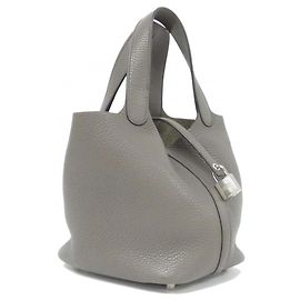 Hermès Sac à main Hermes Picotin Lock PM Gris