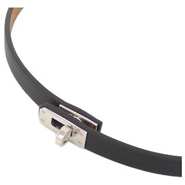Hermès Hermes Mini Kelly Black Leather Choker Black