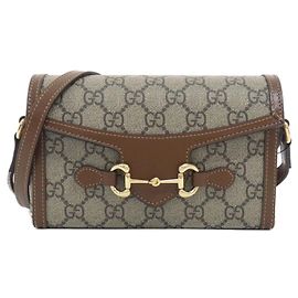 Bolsa de Ombro Gucci HORSEBIT 1955 Marrom Bege