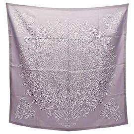 Hermès Hermes Carre 90 Schal Braun Weiß