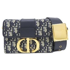 Christian Dior DIOR OBLIQUE 30 Montaigne Box Handbag Blue