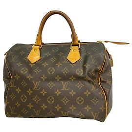 Louis Vuitton Monogram Speedy 30 Handbag Brown