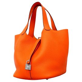 Hermès Bolso Hermes Picotin Lock MM Naranja