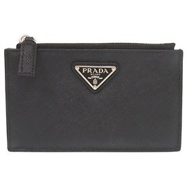 Prada Saffiano Leather Card Case Black