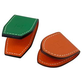 Hermès Conjunto de clipe de dinheiro magnético Hermes At H Verde Laranja