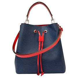 Bolsa de Ombro Louis Vuitton NeoNoe MM em Couro Epi Azul