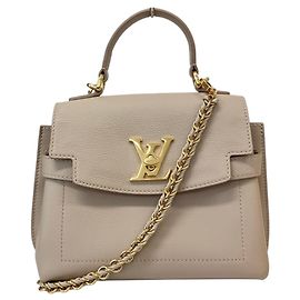 Bolso de hombro con cadena Louis Vuitton Lockme Ever Mini Gris