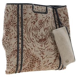 Chloé Sac à main Chloe Canvas Beige Gold Auth 204138A Beige Doré