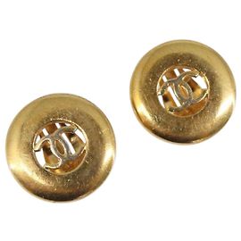Pendientes CHANEL metal Gold Tone CC Auth bs37298 Otro