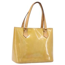 LOUIS VUITTON Monogram Vernis Houston Handtasche Beige M91004 LV Auth bs37263 Beige