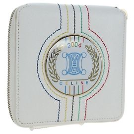 Céline CELINE 2004 Athens Olympics Limited Edition Bifold Wallet Leather Auth bs37161V White Other