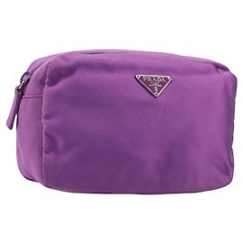 PRADA Beuteltasche Satin Lila Silber Auth bs37251 Silber Lila