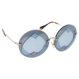 Miu Miu Sonnenbrille Metall Silver Auth 206297A Silber