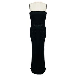 Staud Black Wayfaring Trägerloses Maxikleid Schwarz