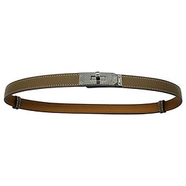 Hermès Cinto Kelly Hermes Taupe 2016 em couro Epsom com fivela prateada Marrom