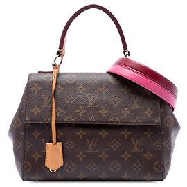 Bolsa Satchel Louis Vuitton Monogram Cluny BB Castanha Marrom