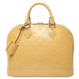 Bolsa de mão Louis Vuitton Monogram Vernis Alma PM Bege Bege