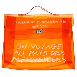 Sac à main Kelly Hermès Vinyl Souvenir De L Exposition Orange Orange