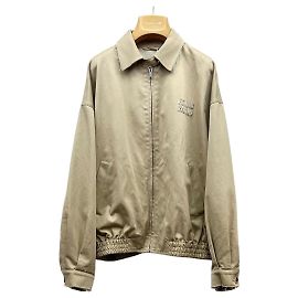 Jaqueta Miu Miu Khaki de Algodão com Detalhe de Franjas Multicor