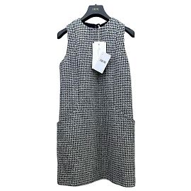 Robe Dior Multicolore en Tweed Pied-de-Poule à Paillettes Multicolore