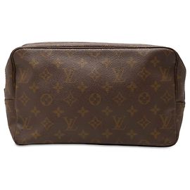 Louis Vuitton Monogram Trousse Toilette 28 Clutch Bag Braun Braun