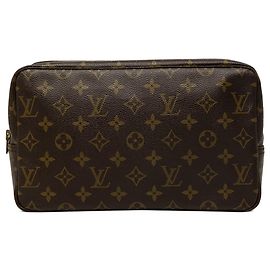 Brown Louis Vuitton Monogram Trousse Toilette 28 Clutch Bag Brown