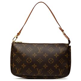 Brown Louis Vuitton Monogram Pochette Accessoires Shoulder Bag Brown
