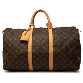 Borsa da viaggio Louis Vuitton Monogram Keepall 50 Marrone Marrone