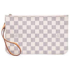 Bolso Louis Vuitton Damier Azur Neverfull MM blanco Blanco