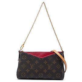 Clutch Satchel Louis Vuitton Monogram Pallas Marrom Marrom