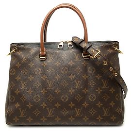 Sac Satchel Louis Vuitton Monogram Pallas MM Marron Marron