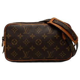 Bolso bandolera Louis Vuitton Monogram Pochette Marly marrón Castaño