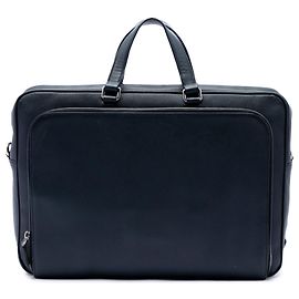Sac business Prada Saffiano bleu Bleu