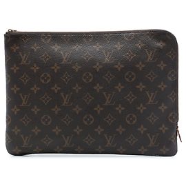Brown Louis Vuitton Monogram Etui Voyage MM Clutch Bag Brown