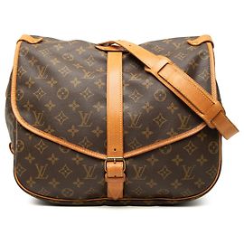 Borsa a tracolla Louis Vuitton Monogram Saumur 35 Marrone Marrone