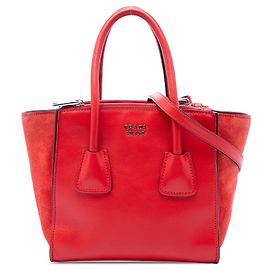 Sac Satchel Prada Small Glace Calf Twin Pocket Rouge Rouge