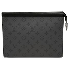 Bolso de Mano Louis Vuitton Monogram Eclipse Reverse Pochette Voyage MM Negro Negro