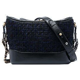 Borsa a tracolla Chanel Gabrielle Small in tweed nero Nero