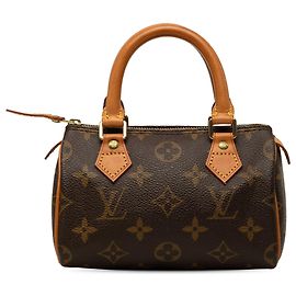 Brown Louis Vuitton Monogram Mini Speedy HL Satchel Brown