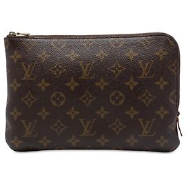 Bolso de Mano Louis Vuitton Monogram Etui Voyageur PM Marrón Castaño