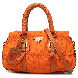 Bolsa Prada Tessuto Gaufre Laranja Laranja